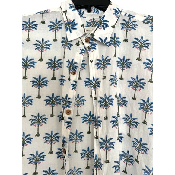 Mens Block printed Button front short sleeve - Picture 7 of 7